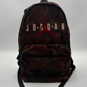 Jordan Camouflage Backpack with Red Logo